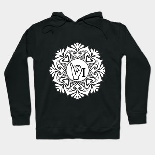 Letter i - ASL, American Sign Language gift - Mandala Hoodie